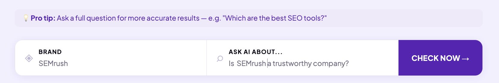Enter brand and reputation question on aeogeoai.net